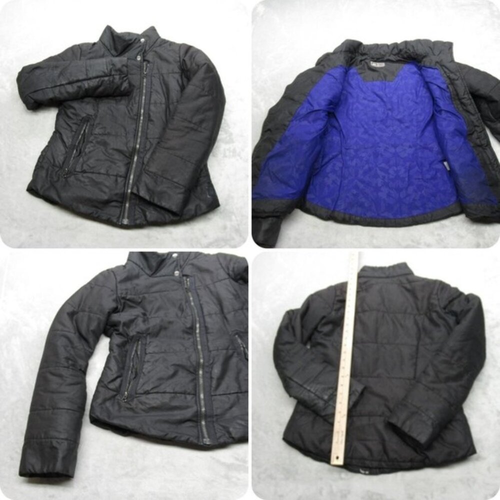 REI Jacket Women XS Black Water Resistant Insulated Full Zip Quilted Puffer READ